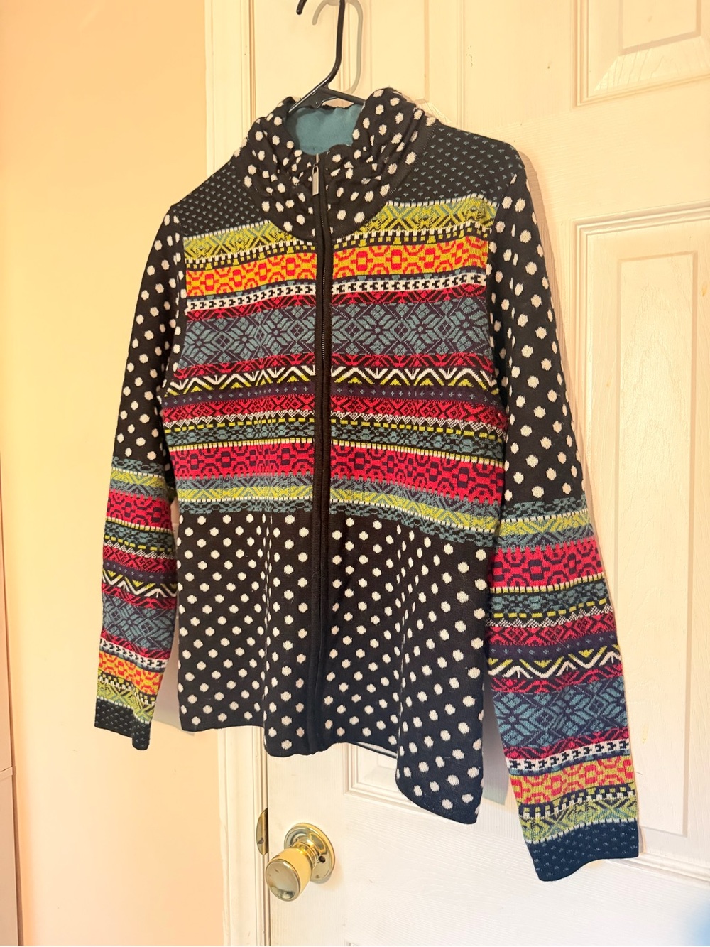 Icelandic Designs Wool Blend Zip Up Sweater Size Large Women’s